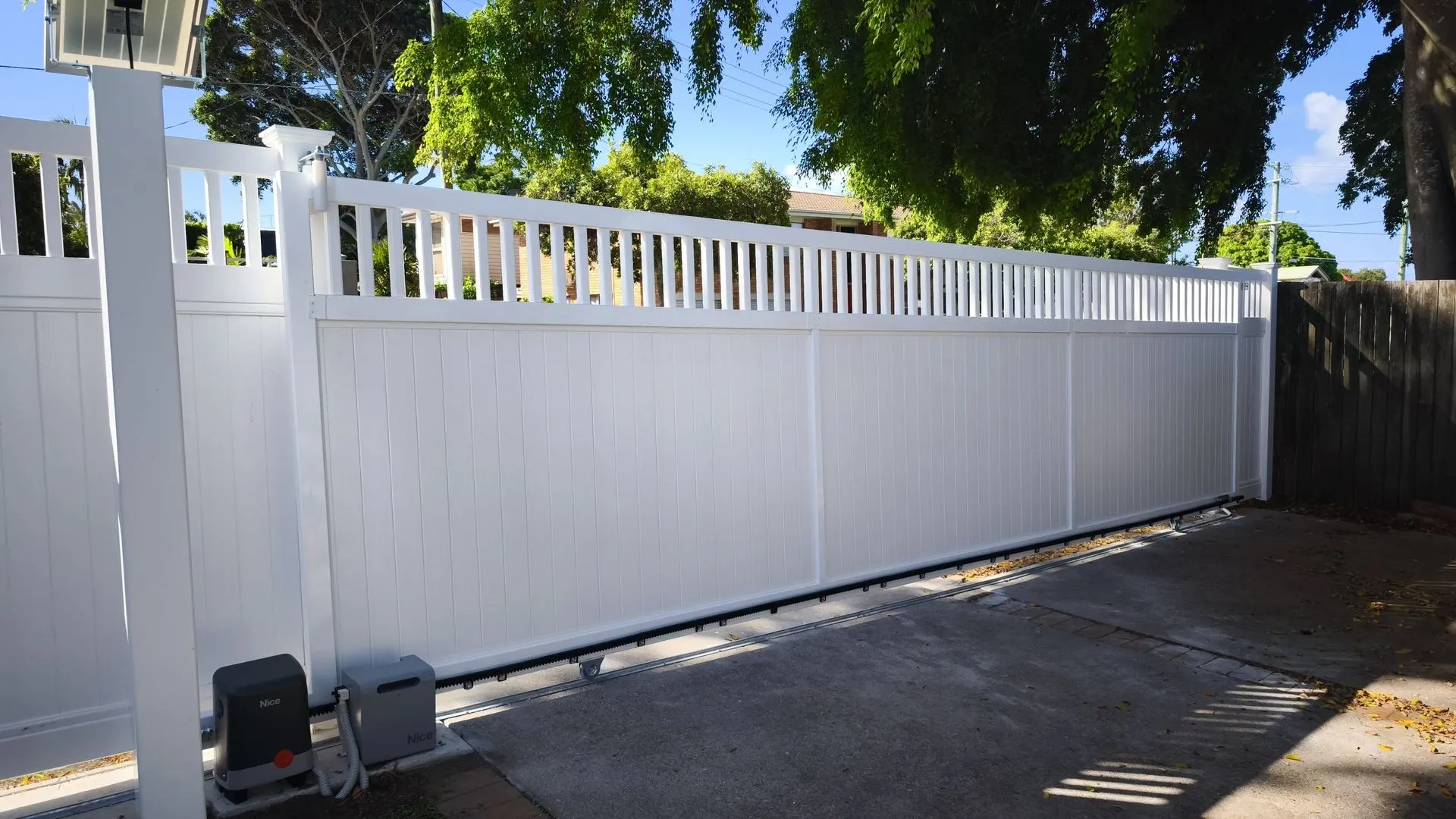 PVC Sliding gate with aluminium frame